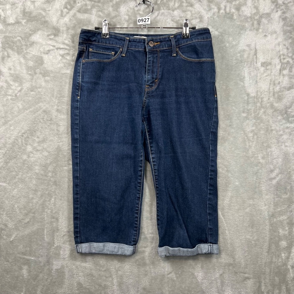 Signature By Levi Strauss Jeans Womens‎ 8 Blue Mid Rise Capri Stretch Denim